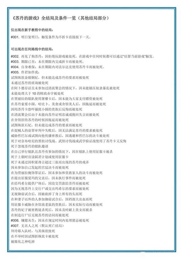 苏丹的游戏结局攻略大全3